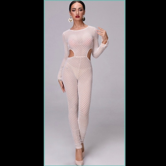 Khloe Kardashian Mesh Jumpsuit - Picture 2 of 7